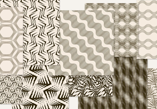 Set of Simple Retro Geometric Patterns