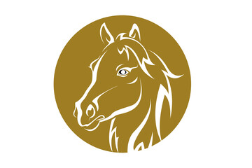 Golden horse logo or drawing