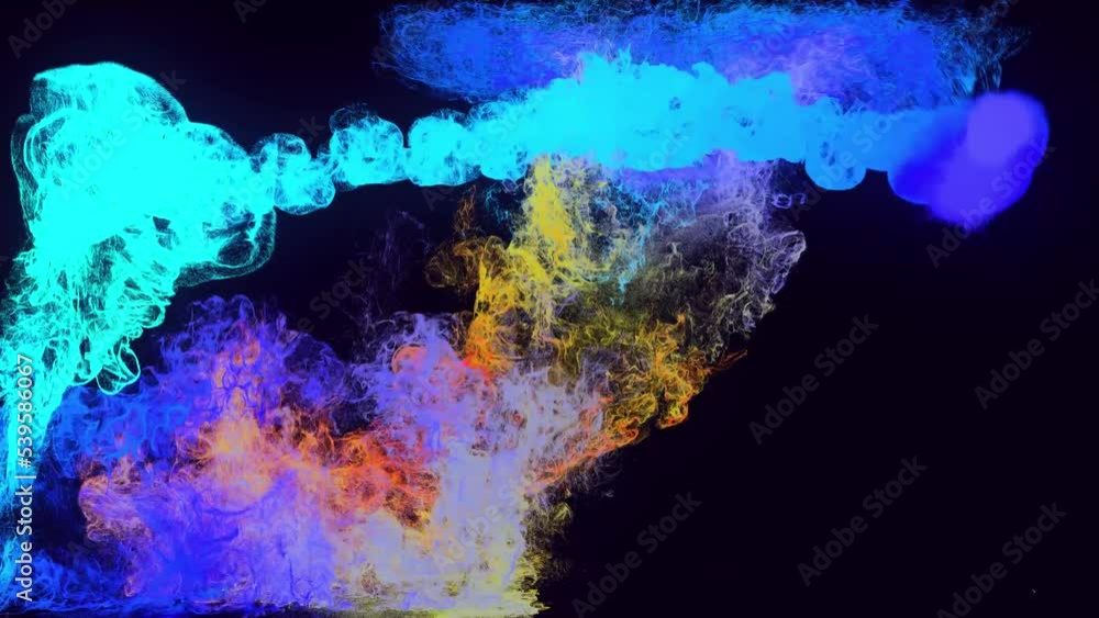 Poster glow particles spread like ink effect. luma matte as alpha channel. emitter ball emit swirl of glow 
