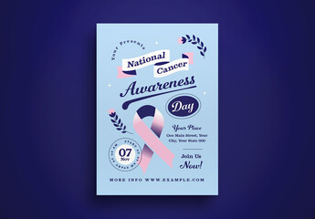 Blue Gradient Flat Design National Cancer Awareness Day Flyer