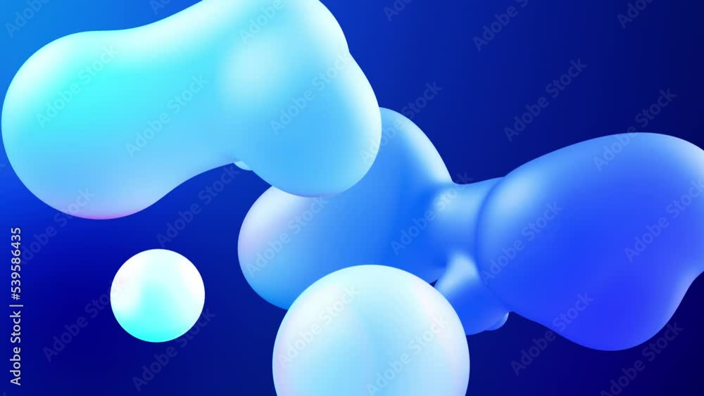 Poster 3d abstract background with droplets of molten wax merge and fly apart drops in liquid. subsurface s
