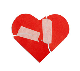 Broken Heart Fixed with Adhesive Tape