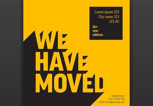 We Have Moved Yellow Minimalistic Flyer Layout