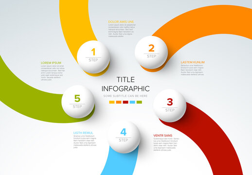 Minimalistic Five Steps Layout with Sphere Steps on Rounded Stripes