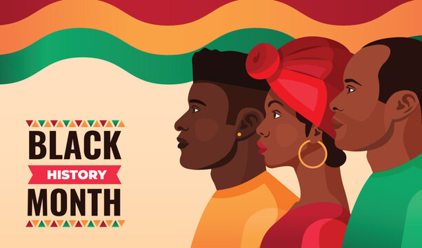 flat black history month background vector design illustration