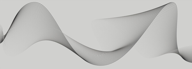 Smooth, bright lines in space. New abstract background. 3d