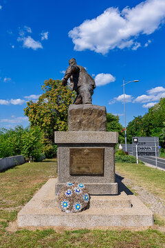 Ljig, Serbia - July 13, 2022: The monument to the Battle of Ljig in 1941 was erected in 1981 at the entrance to Ljig as a sign of lasting memory of the fight against the enemy in World War II.