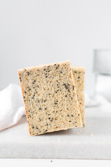Black sesame seed bread, poppy seed bread, pullmans loaf, sandwich loaf	