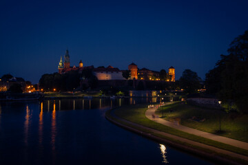 Fototapeta na wymiar Wawel Castle by Night in Cracov