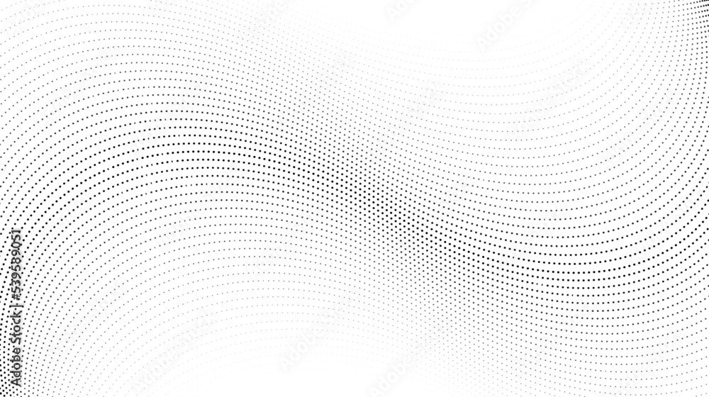 Poster halftone wave lines background. abstract dotted stripes texture. warped and curved lines wallpaper. 