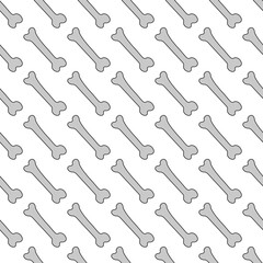 Geometric simple monochrome seamless pattern with bones for dog. Vector illustration associated with pets themes.