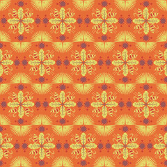 Swan Feather Nature Seamless Pattern Background Plant Retro Damask Art