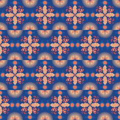 Swan Feather Nature Seamless Pattern Background Plant Retro Damask Art