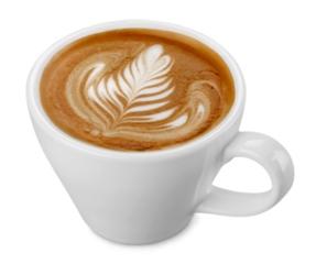 Latte cup with art image