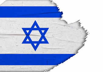 Abstract Israel flag with ink brush stroke effect