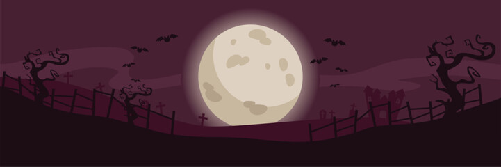 Halloween Theme Background with Castle Icon, Jack O Lantern Icon and dark purple color. Suitable to use on Halloween event. Also suitable for uploading social media at Halloween events
