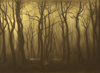 Obraz premium Light Forest Path Morning Autumn Green Nature Landscape Misty Wood Woodland Woods Black Sunlight Foggy Sun Winter White Fog Tree Dark Mist Trees Road Rays