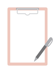 バインダーとボールペンのイラスト