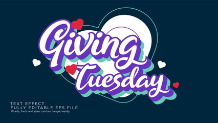 Giving Tuesday Text Effect Font Type Script