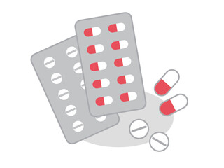 錠剤　カプセル　薬　イラスト素材