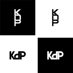 kdp lettering initial monogram logo design set