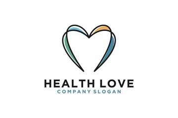 Love logo design icon freedom symbol health family care medical beauty symbol