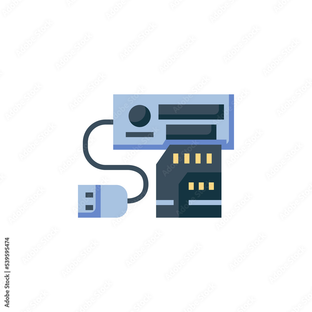 Poster card reader vector icon. computer component icon flat style. perfect use for logo, presentation, web