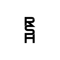 rsh lettering initial monogram logo design