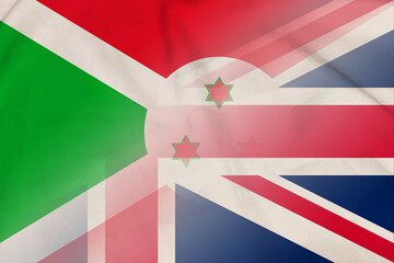 Burundi and England state flag international negotiation GBR BDI