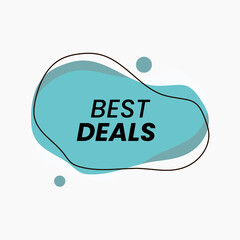 Best deals, Sale tag banner with abstract liquid shape