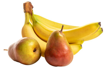 PNG, Two red-green pears and bananas