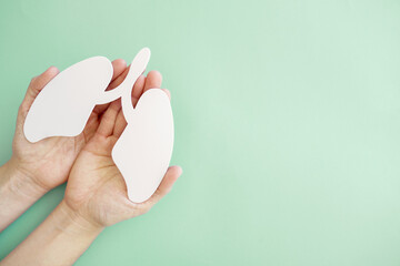 hands holding lung, world tuberculosis day, world no tobacco day, lung cancer,  Pneumonia day, copd, ,organ donation concept