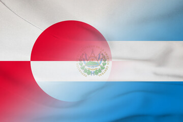 Fototapeta premium Greenland and Salvador state flag international negotiation GRL