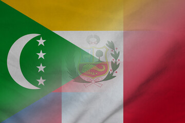 Comoros and Peru political flag transborder negotiation PER COM