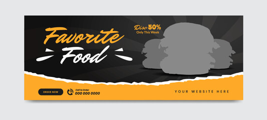 Delicious food menu social media cover timeline template