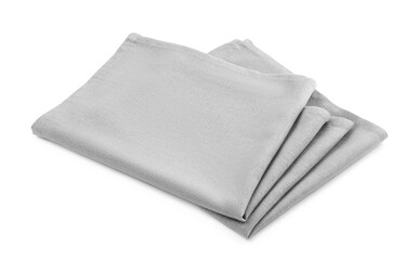 One grey kitchen napkin isolated on white