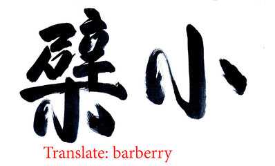 Chinese characters, handwriting, the meaning is  barberry.