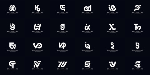 Collection full set abstract combine letter a - z monogram logo design