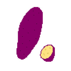 Clip art of pixel art of sweet potato