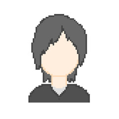 Pixel art man with black hair
