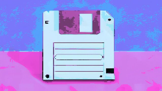 Retro 80s 90s Computer Floppy Disk Motion Pixel Art Animation Gif