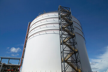Large oil tank with stairs to walk up.