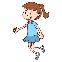 beautiful student woman and happy girl cute illustration