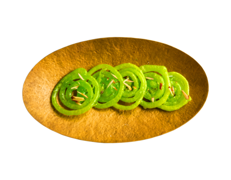 green jalebi mithai