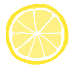 手描きの檸檬の断面イラスト