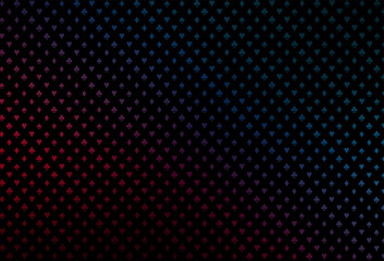 Dark blue, red vector pattern with symbol of cards.