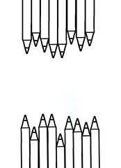 Pencils or colour pencils in illustration