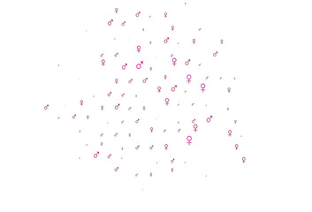 Light pink, blue vector template with man, woman symbols.