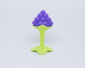 colorful baby rattles or teethers isolated on white background