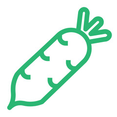 daikon daikon radish food vegetable white radish icon